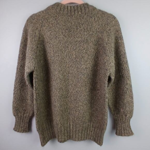 De Loux VTG 1950s 100% Alpaca V-Neck Sweater Heather Taupe WPL1276 - Picture 6 of 7